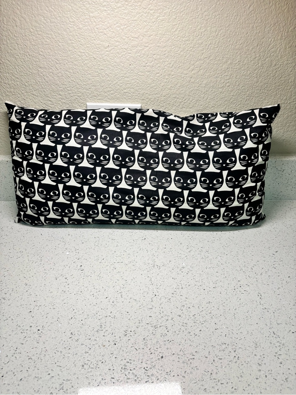 Black & White Cat Pattern Pillow